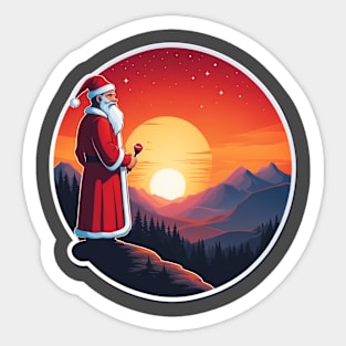 Santa  sunset Sticker